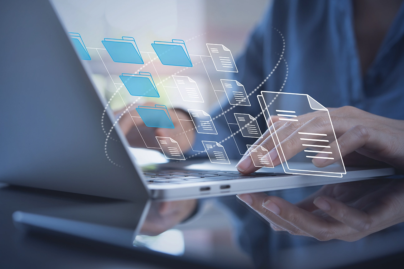 Man looking through Digital Archives
